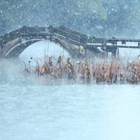 冬天湖雪景图片头像 冬日湖水美景