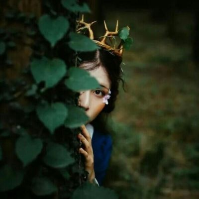 女生蓝色头像小清新 蓝色控