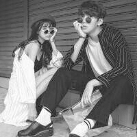 回忆中的黑白双人情侣头像