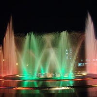 音乐喷泉头像 夜色下绚丽的五彩音乐喷泉