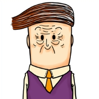 一男一女卡通老人情侣头像