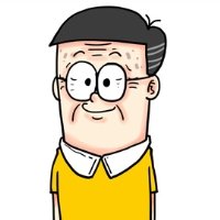 一男一女卡通老人情侣头像