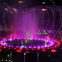 音乐喷泉头像 夜色下绚丽的五彩音乐喷泉