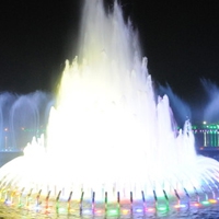 音乐喷泉头像 夜色下绚丽的五彩音乐喷泉