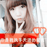 一男一女带字的剪刀手情侣微信头像图片