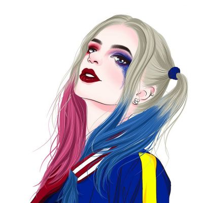 小丑女高清头像图片_自杀小队那个小丑女你爱么