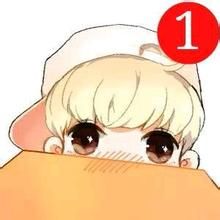 鹿晗卡通强迫症头像 右上角加1