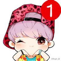 鹿晗卡通强迫症头像 右上角加1