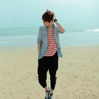 好看的在海边看海的男生微信头像图片