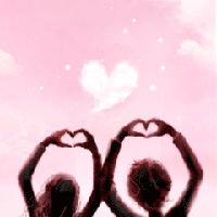 好看有创意的可爱头像两颗心