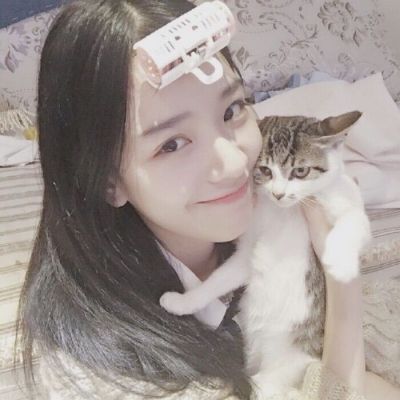 美女抱猫头像 抱猫少女
