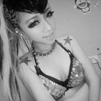 有纹身的头像黑白女生 局部纹身社会女