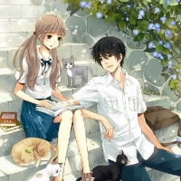 微信头像情侣动漫一对 清纯甜蜜小情侣