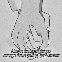 两双手牵手的黑白卡通头像