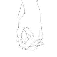 两双手牵手的黑白卡通头像