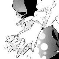 两双手牵手的黑白卡通头像