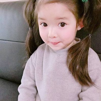 萌娃头像女生可爱 作搞怪状的可爱萌娃