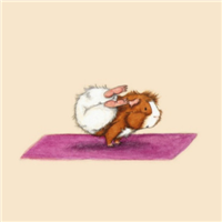 练瑜伽的可爱卡通小松鼠头像图片