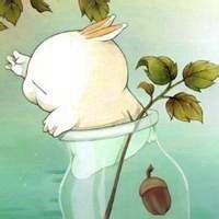 韩国卡通萌星眯着眼的流氓兔微信头像