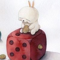 韩国卡通萌星眯着眼的流氓兔微信头像