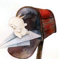 韩国卡通萌星眯着眼的流氓兔微信头像