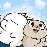 韩国卡通萌星眯着眼的流氓兔微信头像