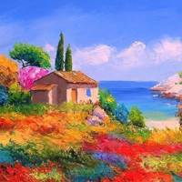 油画风景头像 油画写生唯美好看风景