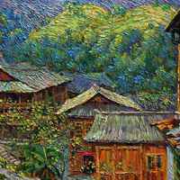 油画风景头像 油画写生唯美好看风景
