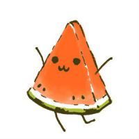 可爱拟人化西瓜大头+小头