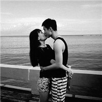 两人一张的黑白情侣头像