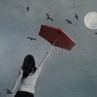 打伞的女孩微信头像_唯美雨中打伞的漂亮女孩微信头像图片