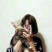 抱猫女头像_愿你是我的小猫
