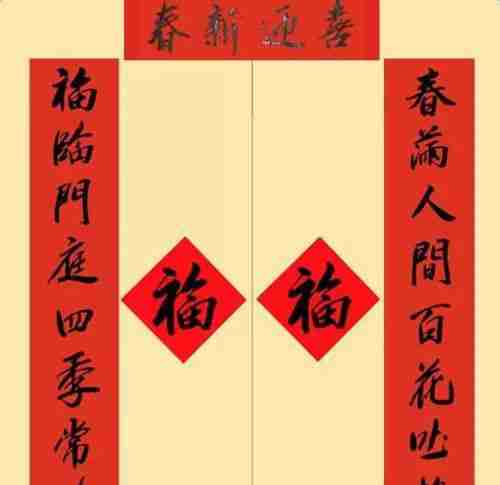 新年红色对联微信头像