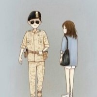 森系手绘情侣头像男生头像黑白