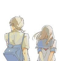 微信情侣头像手绘女生背影卡通头像
