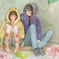 q版头像手绘情侣头像女生头像可爱