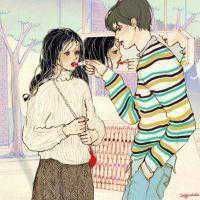 情侣头像动漫时尚手绘2018