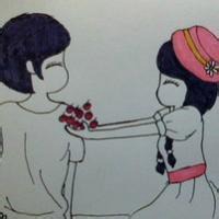 情侣卡通头像简单手绘头像一对