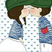 复古手绘彩色情侣头像女生头像女生