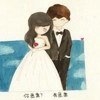 情侣头像手绘唯美卡通头像可爱