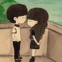 微信头像情侣手绘动漫头像女生背影