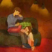 手绘动漫简单情侣头像女生头像