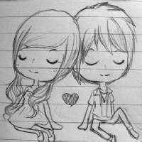 情侣卡通头像简单手绘头像一对