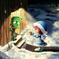 复古风情侣头像手绘简约彩色