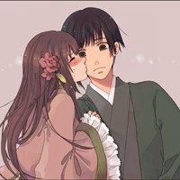 复古风情侣头像手绘简约彩色