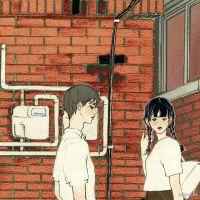 情侣头像手绘唯美卡通头像背影