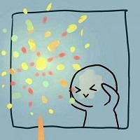 手绘插画清新森系情侣头像女生头像