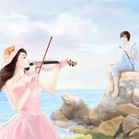 手绘滑板女生头像情侣头像情侣