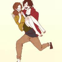 复古手绘彩色情侣头像女生头像女生