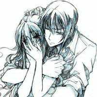 头像女生手绘情侣卡通头像黑白